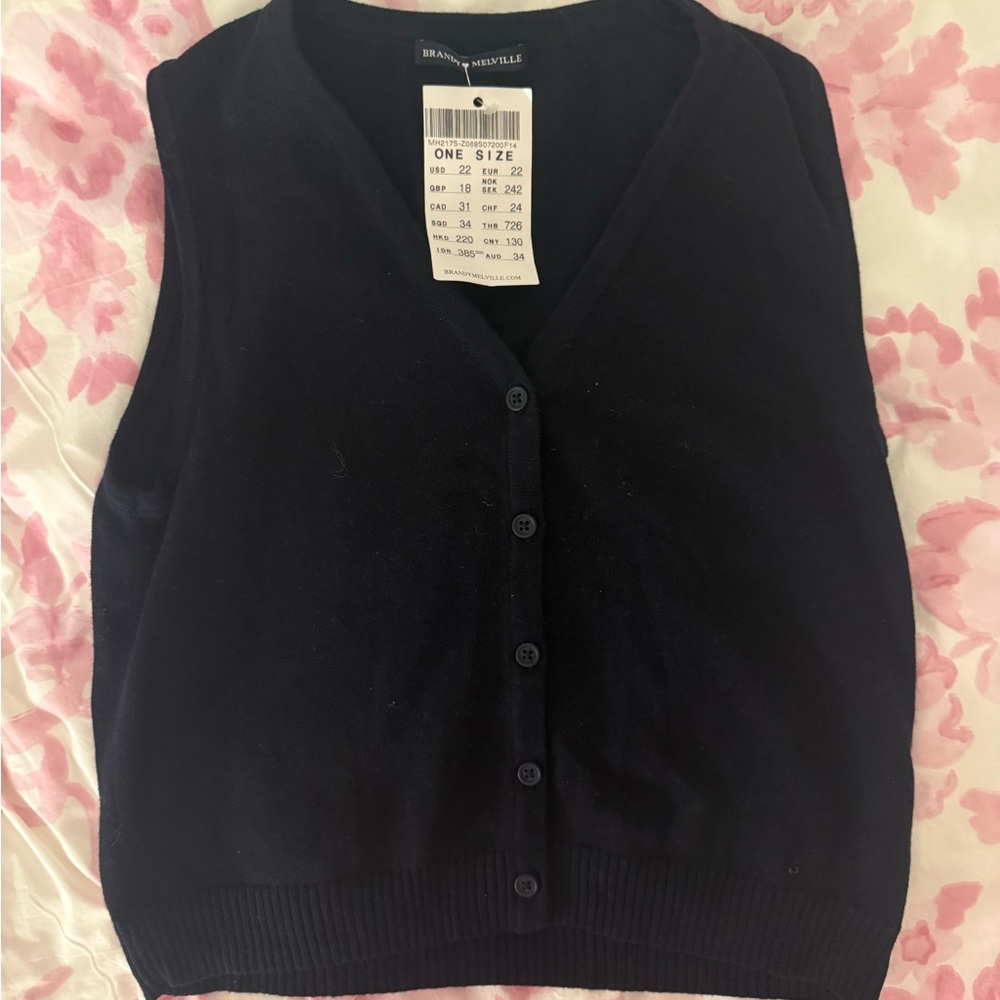 Brandy Melville navy sleeveless sweater